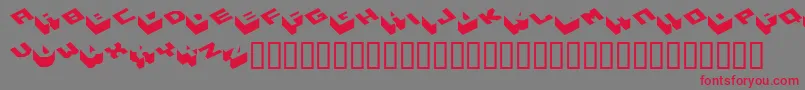 フォントHexagon ffy – 赤い文字の灰色の背景