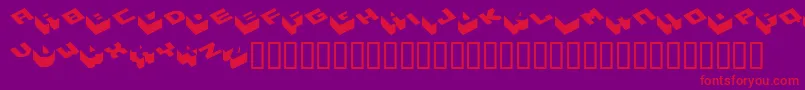 Hexagon ffy-Schriftart – Rote Schriften auf violettem Hintergrund