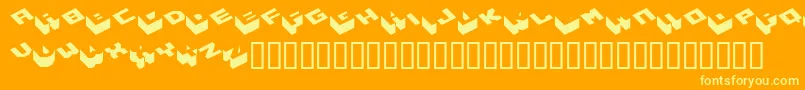 Hexagon ffy-fontti – keltaiset fontit oranssilla taustalla