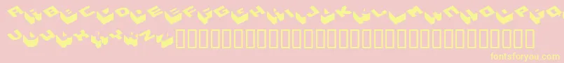 Fonte Hexagon ffy – fontes amarelas em um fundo rosa