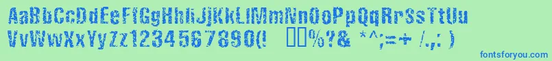 FistrorattedNormal Font – Blue Fonts on Green Background