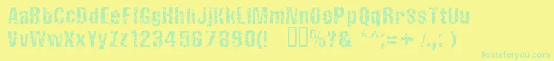 FistrorattedNormal Font – Green Fonts on Yellow Background