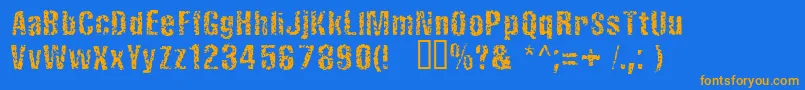 FistrorattedNormal Font – Orange Fonts on Blue Background