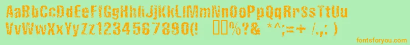 FistrorattedNormal Font – Orange Fonts on Green Background