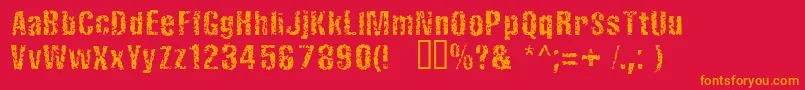 FistrorattedNormal Font – Orange Fonts on Red Background