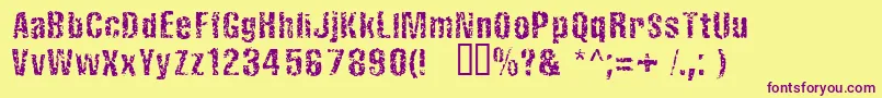 FistrorattedNormal Font – Purple Fonts on Yellow Background
