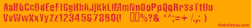 FistrorattedNormal Font – Red Fonts on Orange Background