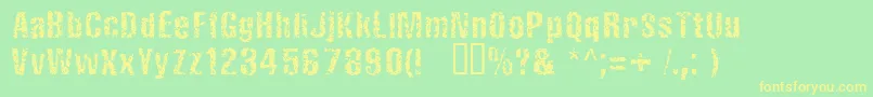 FistrorattedNormal Font – Yellow Fonts on Green Background