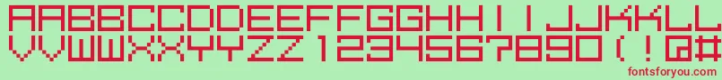 M39 Font – Red Fonts on Green Background