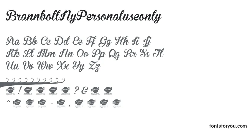 BrannbollNyPersonaluseonly Font – alphabet, numbers, special characters