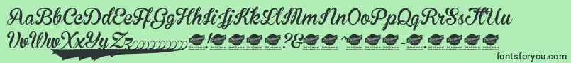 BrannbollNyPersonaluseonly Font – Black Fonts on Green Background