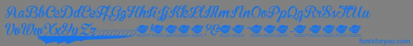 BrannbollNyPersonaluseonly-Schriftart – Blaue Schriften auf grauem Hintergrund