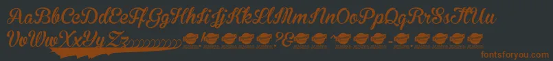 BrannbollNyPersonaluseonly Font – Brown Fonts on Black Background