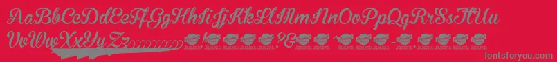 BrannbollNyPersonaluseonly Font – Gray Fonts on Red Background