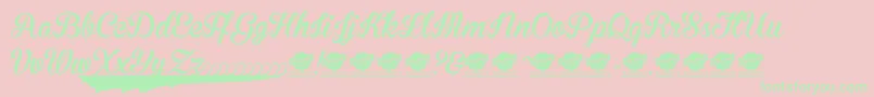 BrannbollNyPersonaluseonly Font – Green Fonts on Pink Background