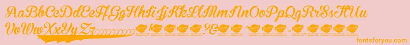 BrannbollNyPersonaluseonly Font – Orange Fonts on Pink Background