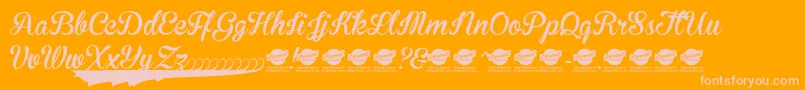 BrannbollNyPersonaluseonly Font – Pink Fonts on Orange Background