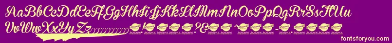 BrannbollNyPersonaluseonly Font – Yellow Fonts on Purple Background