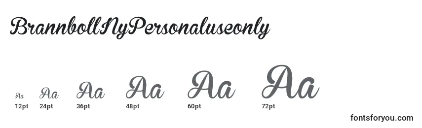 BrannbollNyPersonaluseonly Font Sizes