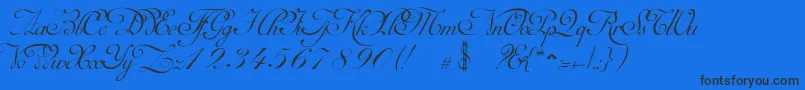 MirellaScriptLimitedFreeVersion Font – Black Fonts on Blue Background