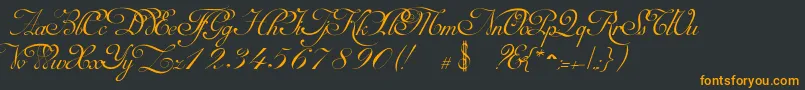 Шрифт MirellaScriptLimitedFreeVersion – оранжевые шрифты на чёрном фоне