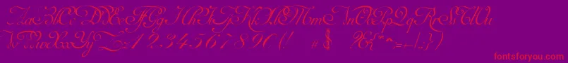 Шрифт MirellaScriptLimitedFreeVersion – красные шрифты на фиолетовом фоне