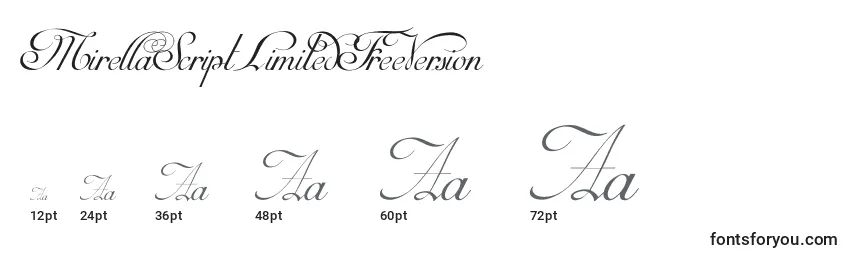 MirellaScriptLimitedFreeVersion Font Sizes