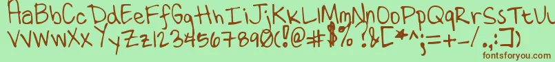 TenMillionFireflies Font – Brown Fonts on Green Background