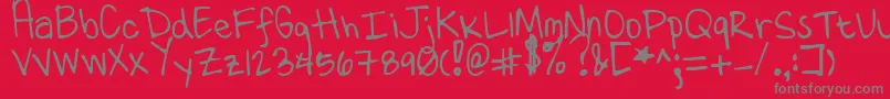 Czcionka TenMillionFireflies – szare czcionki na czerwonym tle