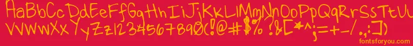 TenMillionFireflies Font – Orange Fonts on Red Background