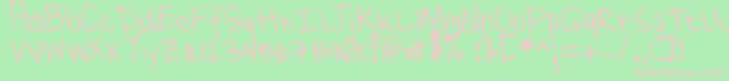 Шрифт TenMillionFireflies – розовые шрифты на зелёном фоне