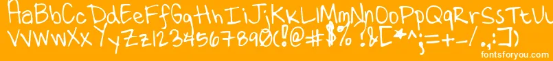 Шрифт TenMillionFireflies – белые шрифты на оранжевом фоне
