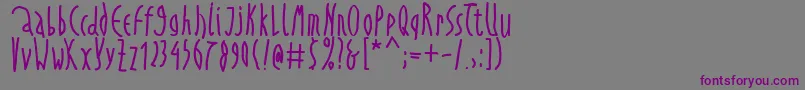 Prestowritten-fontti – violetit fontit harmaalla taustalla