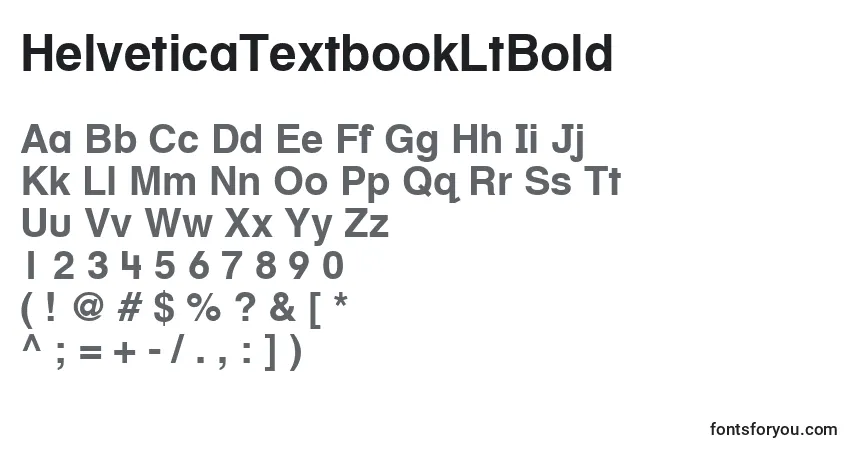 A fonte HelveticaTextbookLtBold – alfabeto, números, caracteres especiais