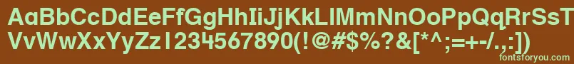 Шрифт HelveticaTextbookLtBold – зелёные шрифты на коричневом фоне