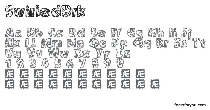 Fuente SwirledBrk - alfabeto, números, caracteres especiales