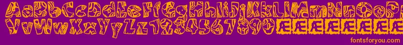SwirledBrk Font – Orange Fonts on Purple Background