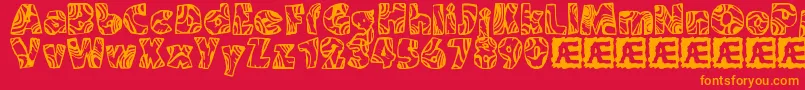 SwirledBrk Font – Orange Fonts on Red Background