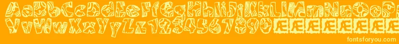 SwirledBrk Font – Yellow Fonts on Orange Background