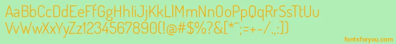 DosisLight Font – Orange Fonts on Green Background