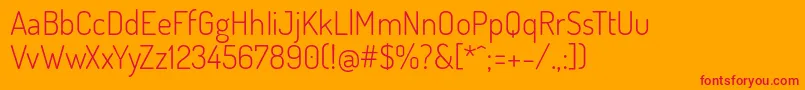 DosisLight Font – Red Fonts on Orange Background