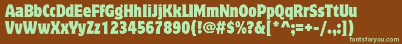 Шрифт MottercorpusstdCondensed – зелёные шрифты на коричневом фоне