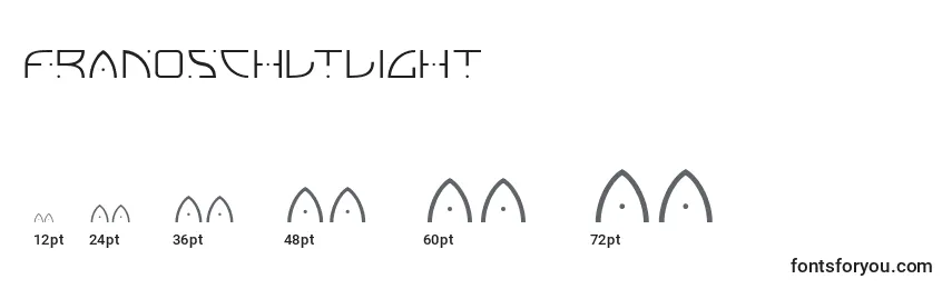 FranoschLtLight Font Sizes
