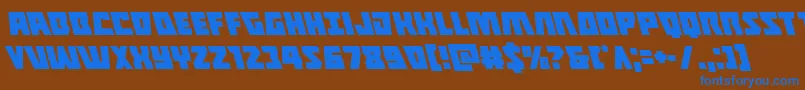 Halfshellheroleft Font – Blue Fonts on Brown Background