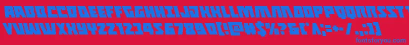 Halfshellheroleft Font – Blue Fonts on Red Background