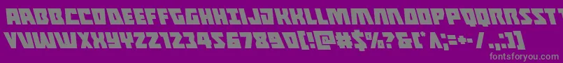 Halfshellheroleft-fontti – harmaat kirjasimet violetilla taustalla