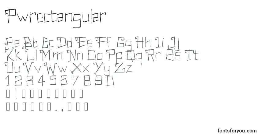 A fonte Pwrectangular – alfabeto, números, caracteres especiais