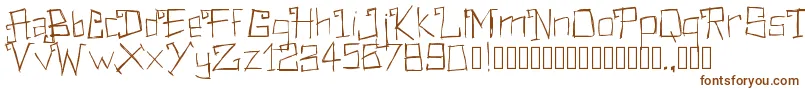 Pwrectangular-Schriftart – Braune Schriften auf weißem Hintergrund