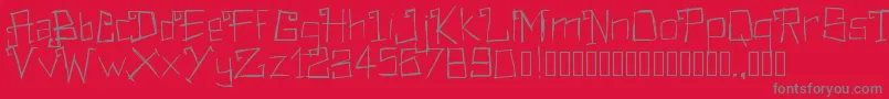 Pwrectangular Font – Gray Fonts on Red Background