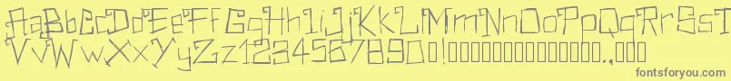 フォントPwrectangular – 黄色の背景に灰色の文字